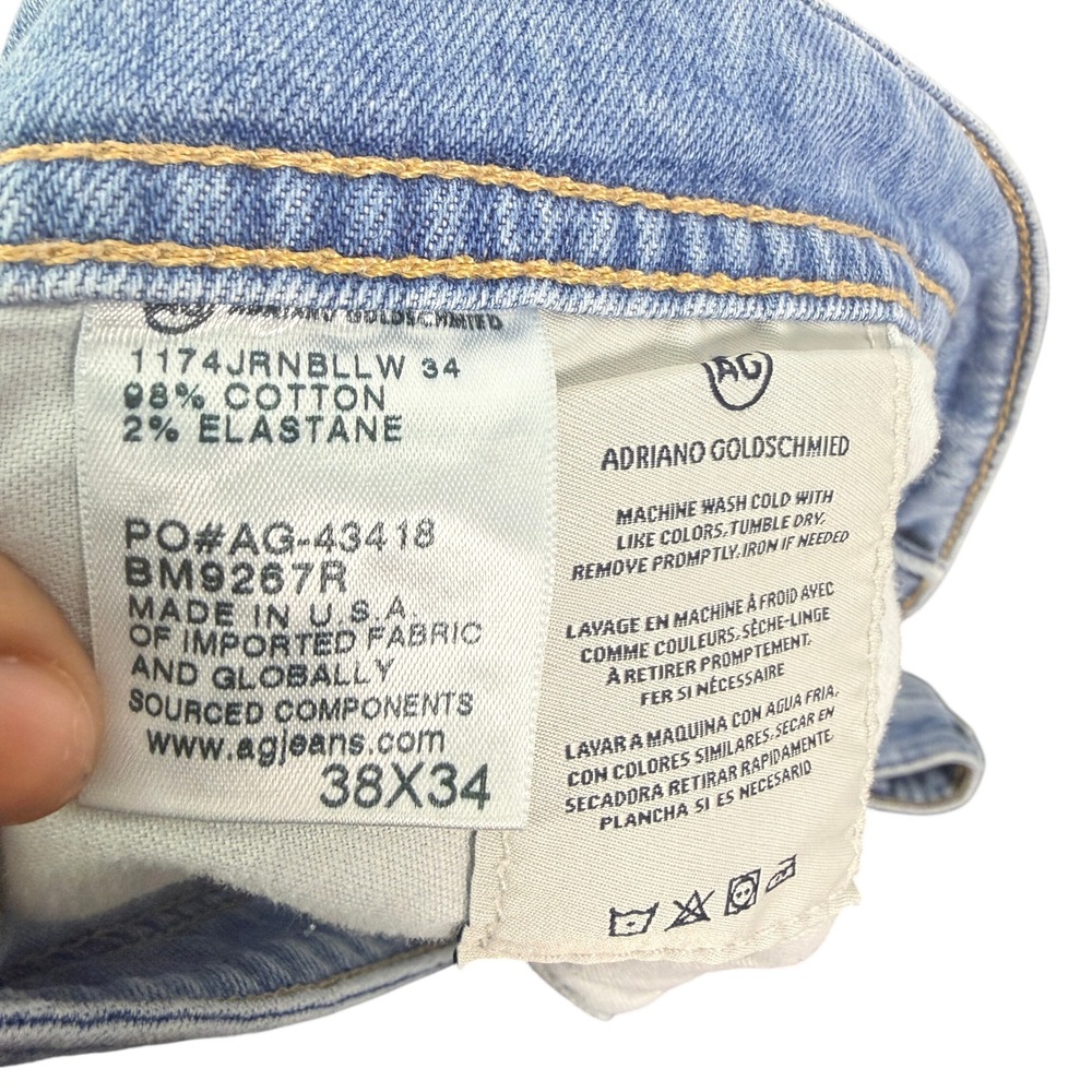 AG Adriano Goldschmied The Graduate Tailored Leg Light Wash Blue Jeans Mens 38R - Picture 9 of 10